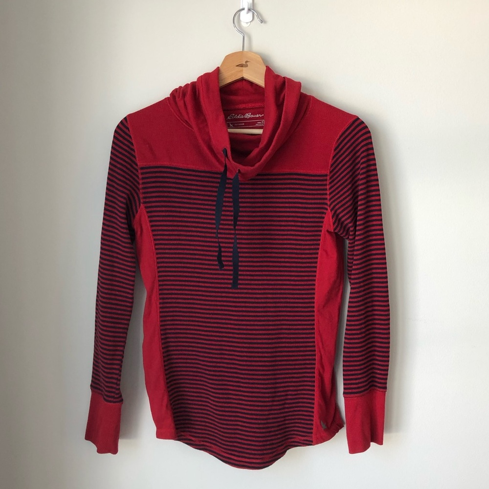 Eddie Bauer Waffle Cowl Neck Long Sleeve